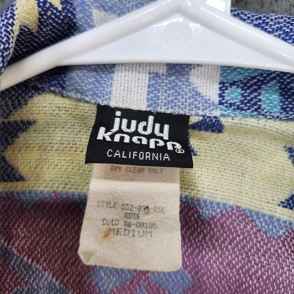 Vintage Judy Knapp Blazer Womens Medium Multicolor Southwestern Geometric Cotton - Picture 2 of 6